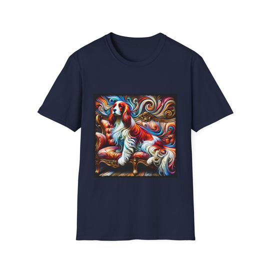 English Springer Spaniel Bold Swirl design dog lover unisex t-shirt in navy
