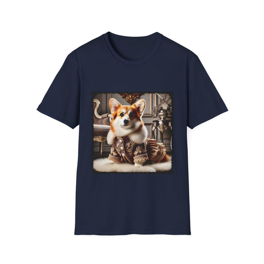 Pembroke Welsh Corgi Haute Honey design dog lover unisex t-shirt in navy