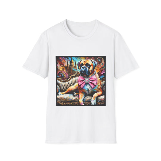 Bullmastiff Diamond Princess Classic design dog lover unisex t-shirt in white