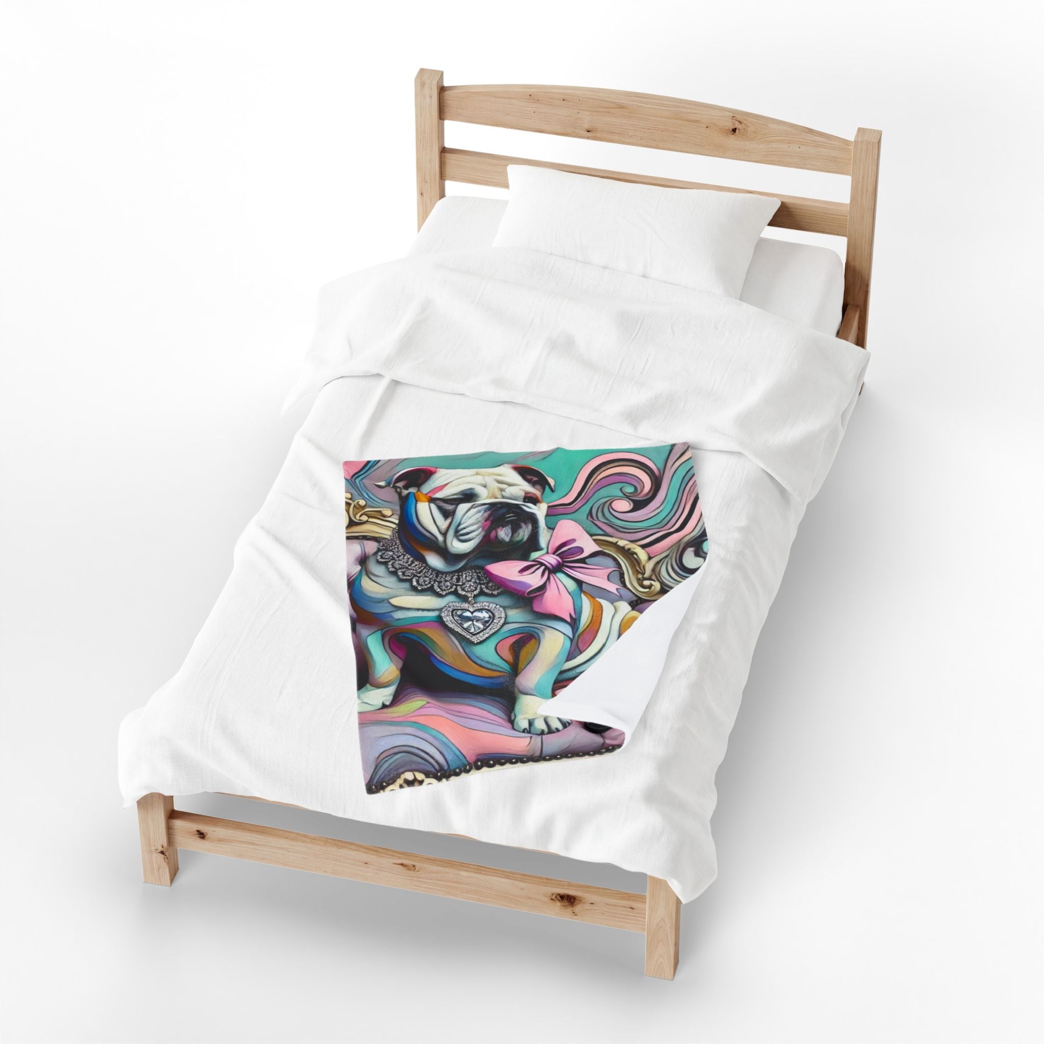 Bulldog Blanket | Pastel Swirl Dog Lover Gift