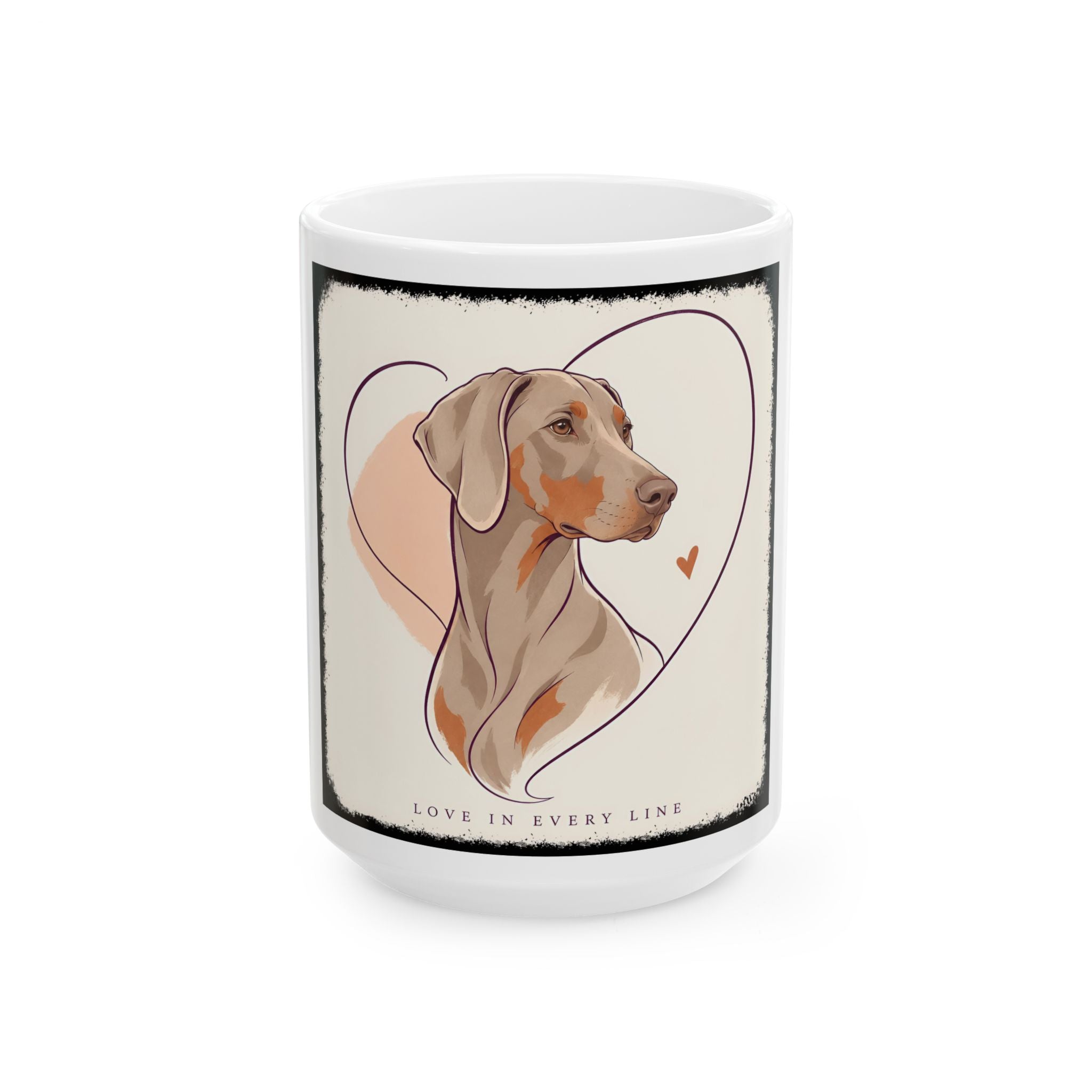 Fawn Doberman Pinscher Ceramic Mug | Love in Every Line Dog Lover Gift