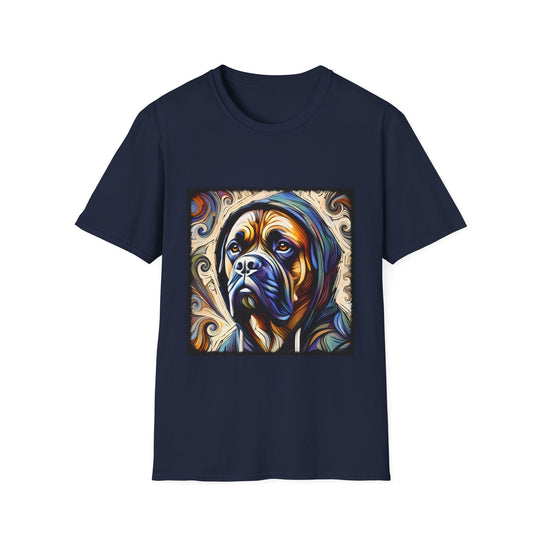 Bullmastiff Relaxed Swirl design dog lover unisex t-shirt in navy