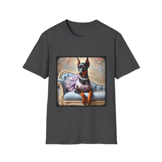 Doberman Pinscher Purple Princess Classic design dog lover unisex t-shirt in dark heather