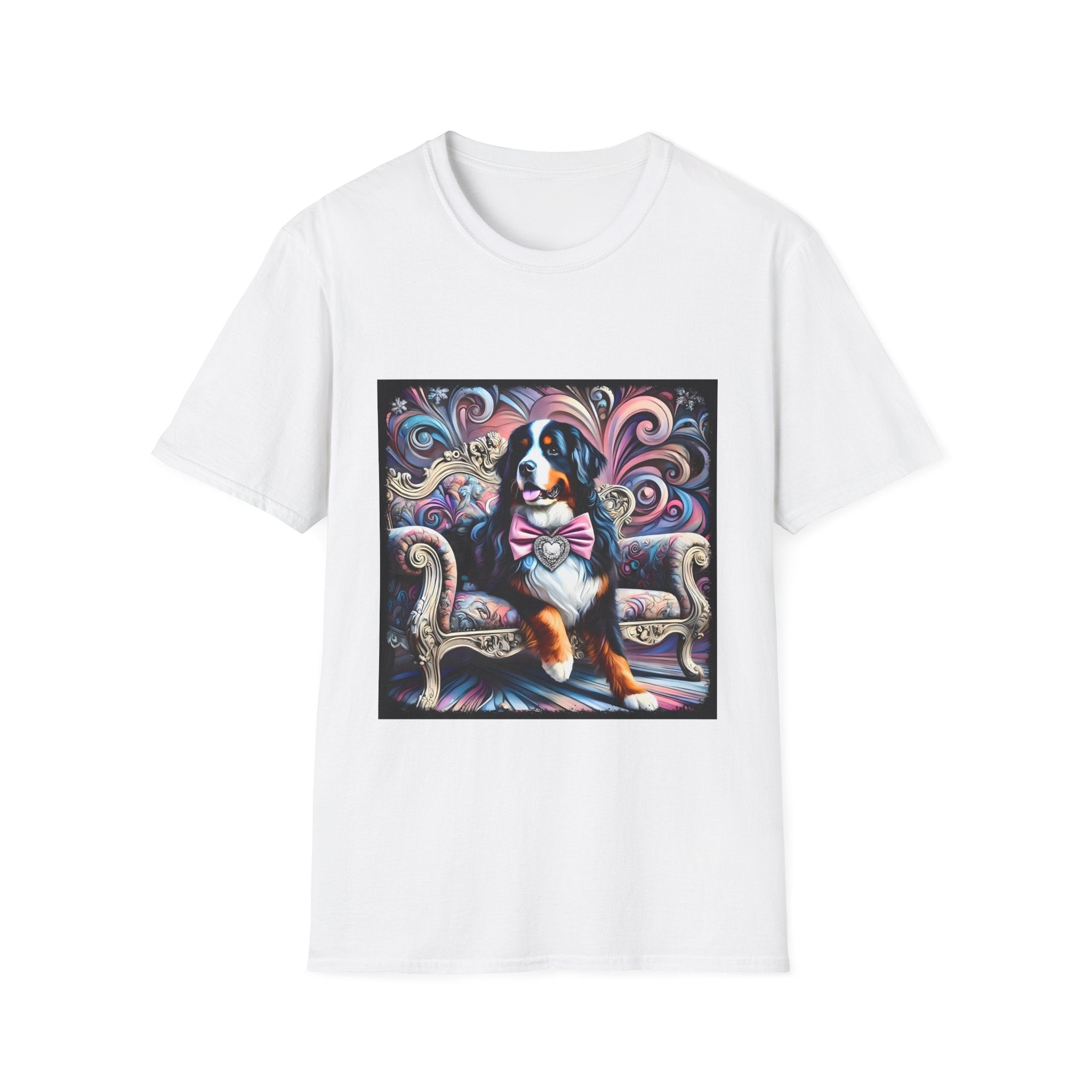 Bernese Mountain Dog Purple Diamond Vivid Swirl | Unisex Dog T-Shirt