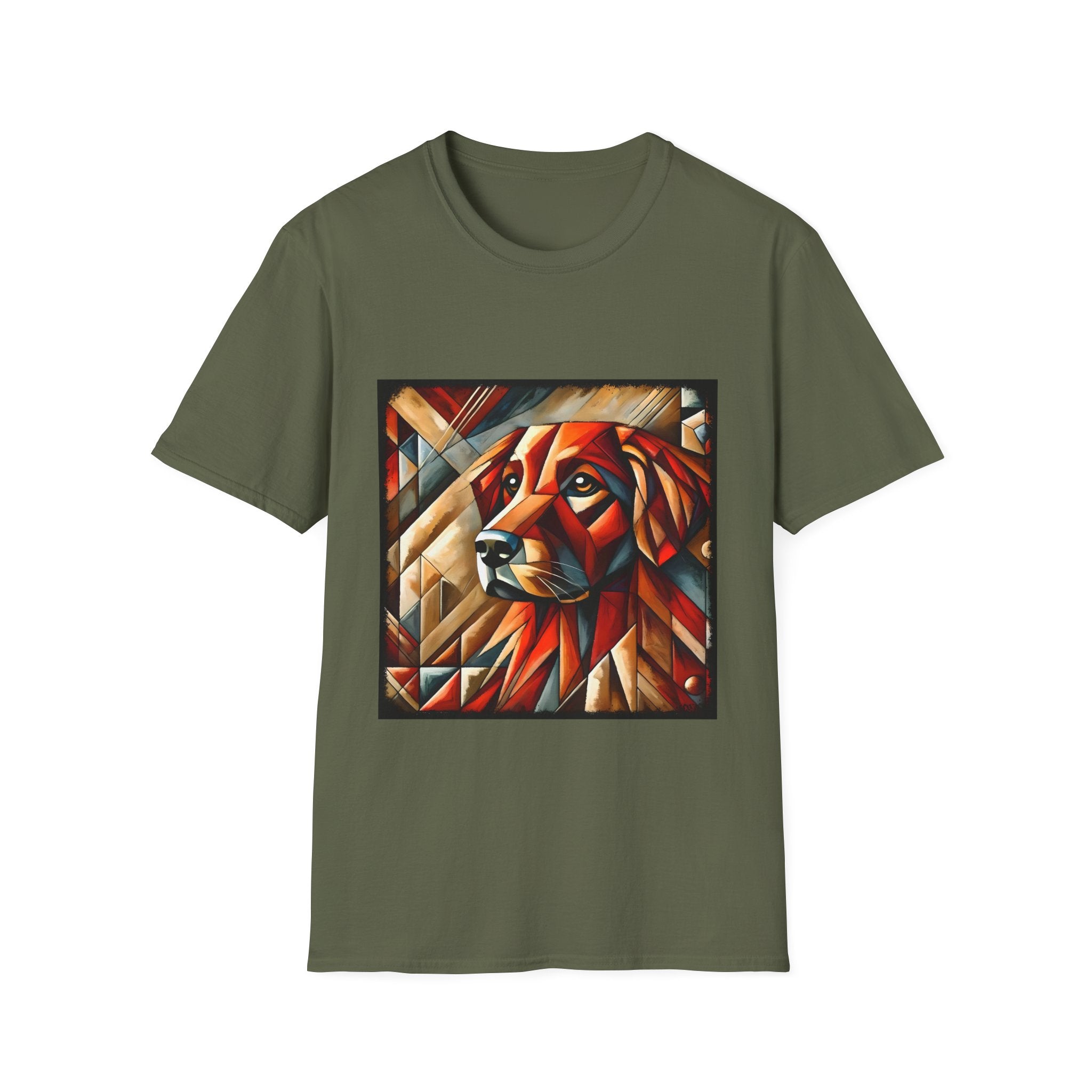 Golden Retriever Shirt | Red Geometric Dog Lover Tee