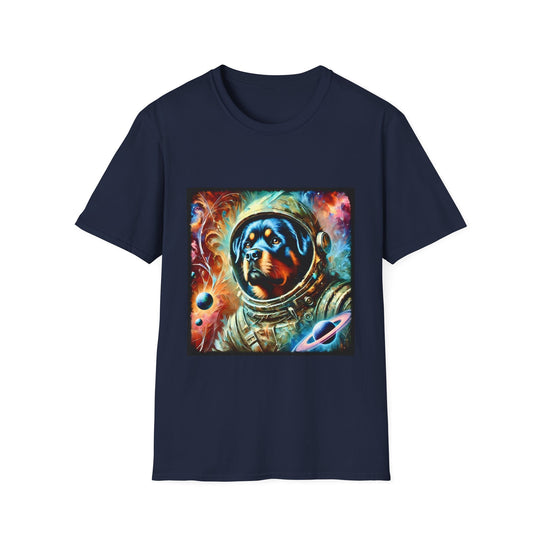 Rottweiler Space Pup design dog lover unisex t-shirt in navy