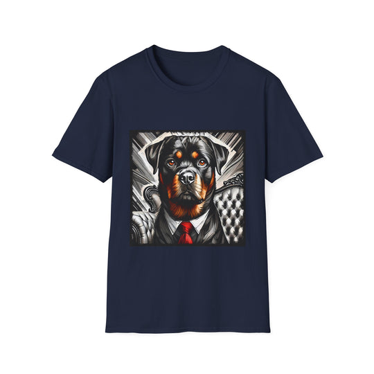 Rottweiler B&W Bold Eyes design dog lover unisex t-shirt in navy