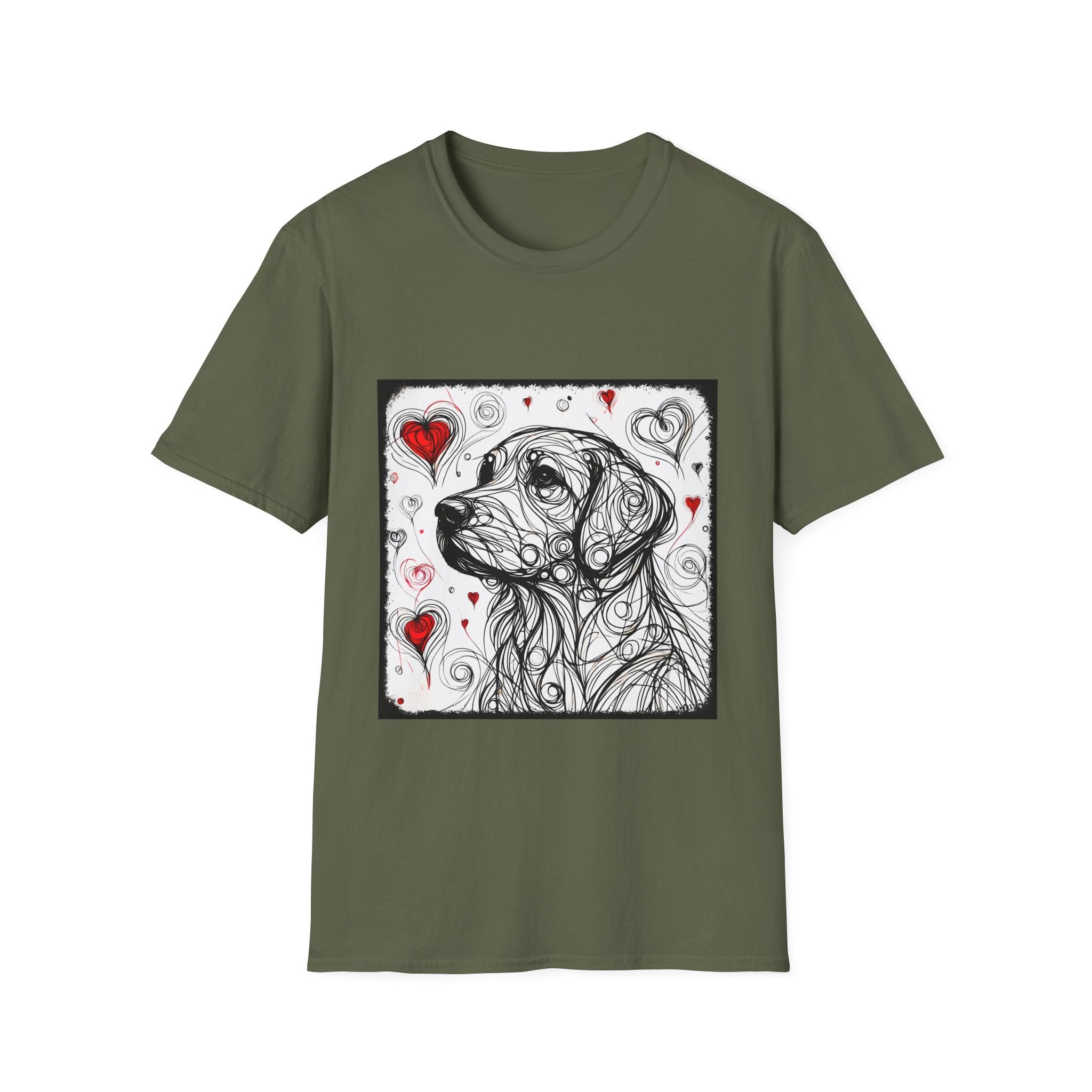 Golden Retriever Shirt | Bold Heart Sketch Dog Lover Tee