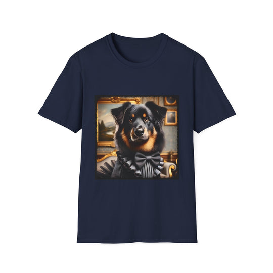 Australian Shepherd Poised Pup design dog lover unisex t-shirt in navy