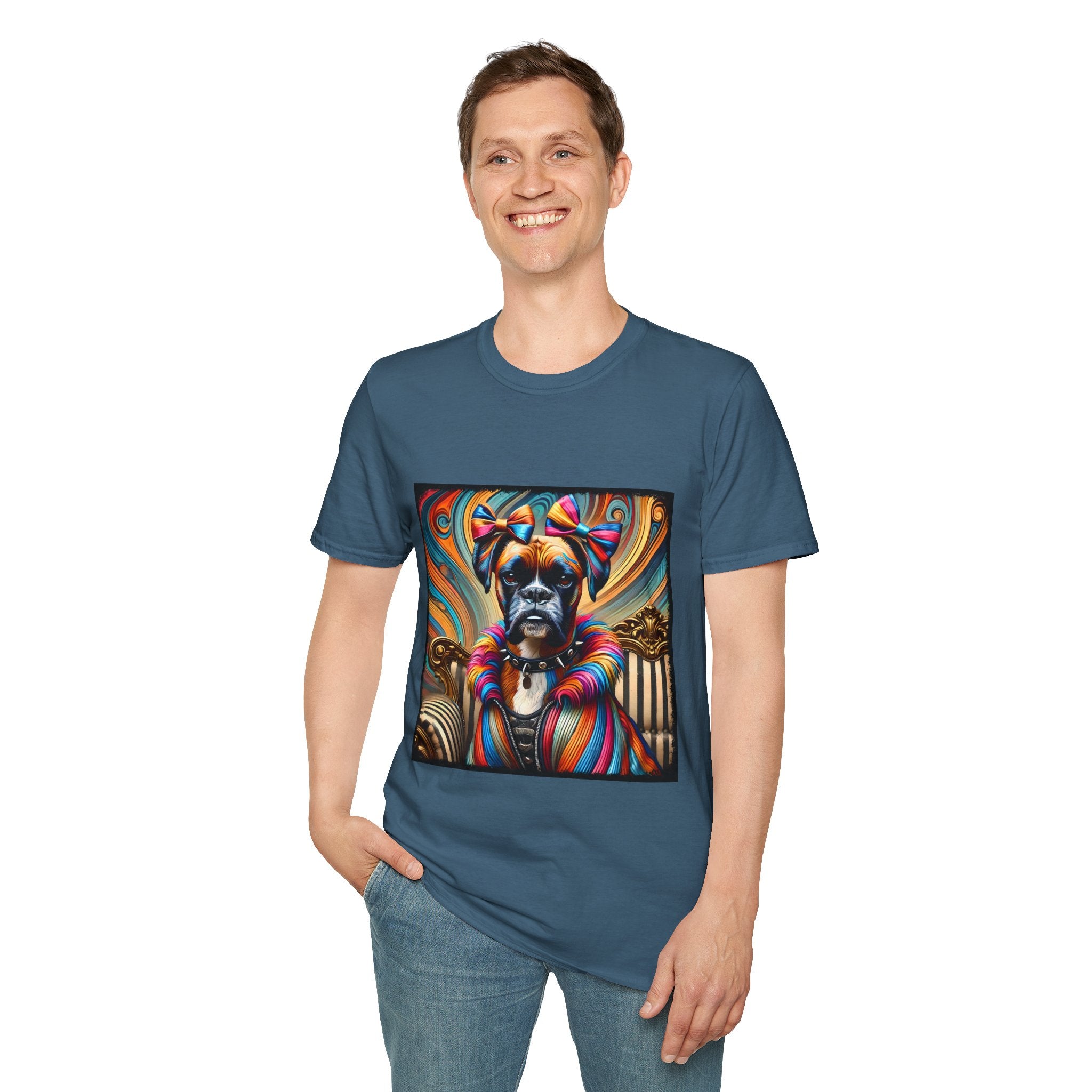 Boxer Rainbow Rocker | Unisex Dog T-Shirt