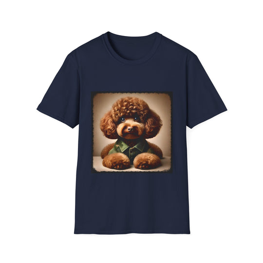 Poodle Beary Camo design dog lover unisex t-shirt in navy