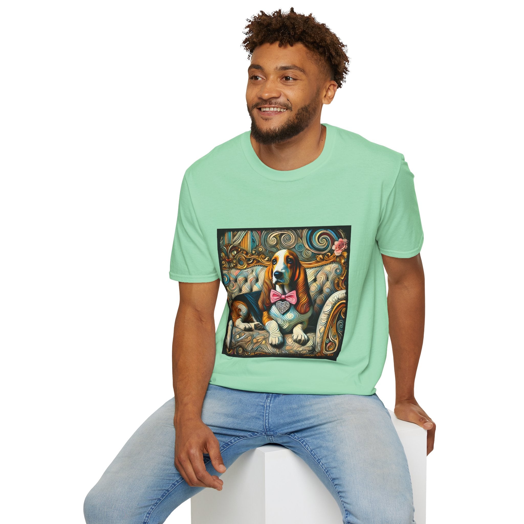 Basset Hound Diamond Swirl | Unisex Dog T-Shirt