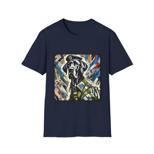 Great Dane Combat Classic design dog lover unisex t-shirt in navy