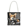 Pembroke Welsh Corgi Tote Bag Tux Luxe Dog Lover Gift tote bag in white