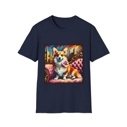 Pembroke Welsh Corgi Pink Diamond Classic design dog lover unisex t-shirt in navy