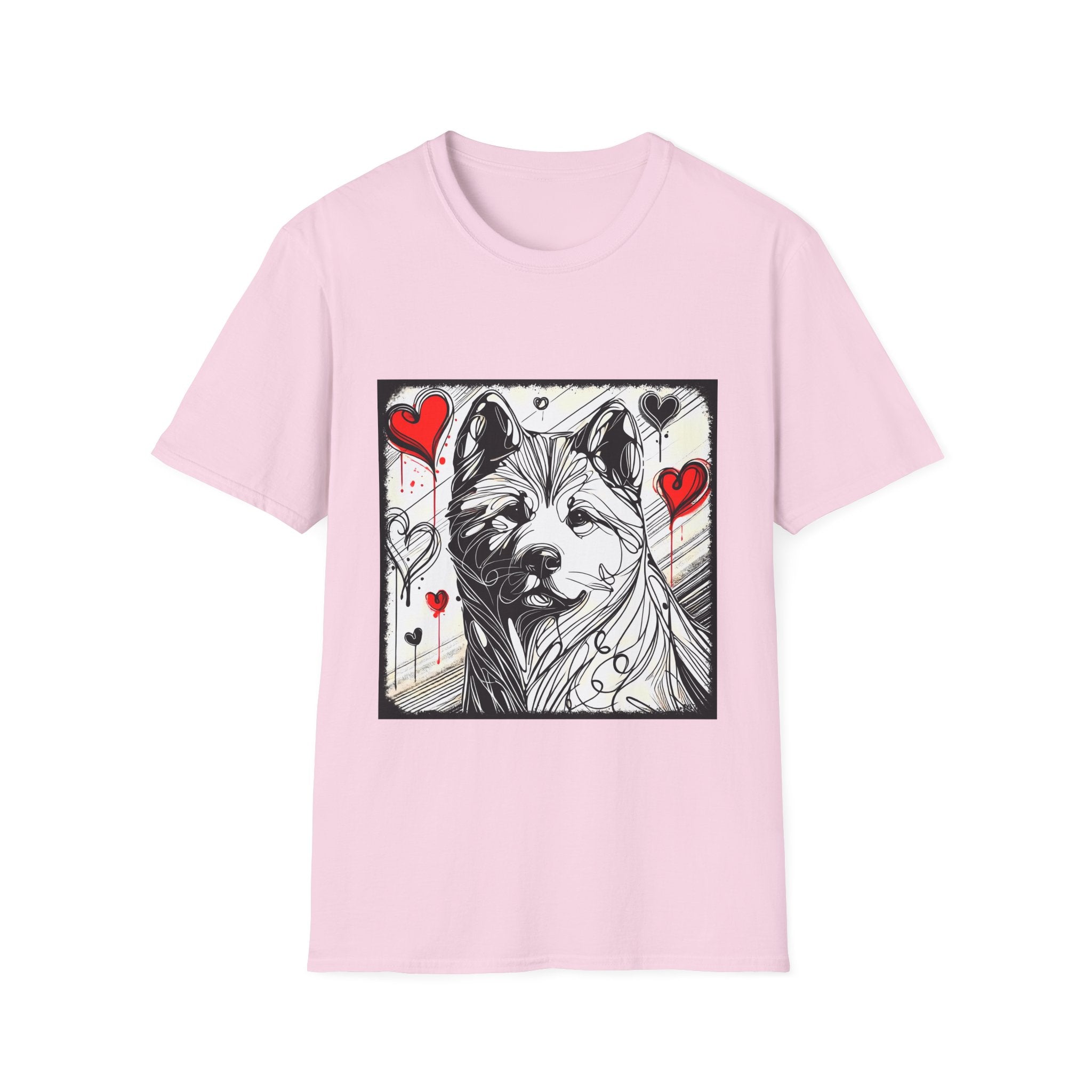 Akita Shirt | Bold Heart Sketch Dog Lover Tee
