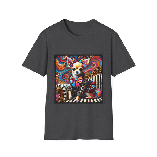 Chihuahua Bold Rocker design dog lover unisex t-shirt in dark heather