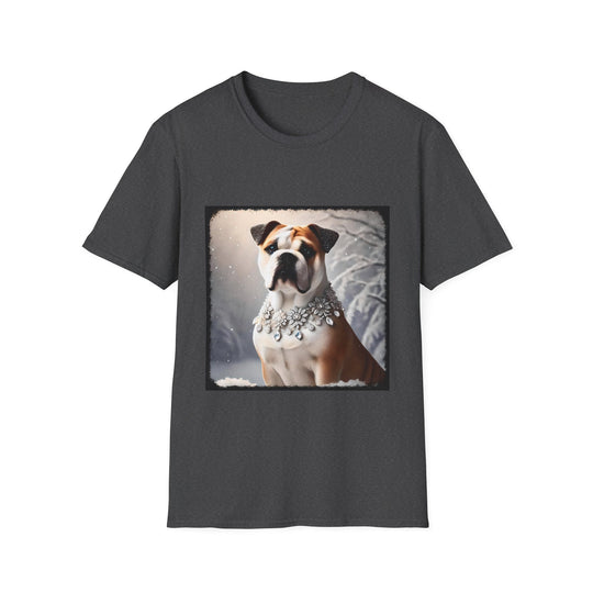 Bulldog Snow Princess Classic design dog lover unisex t-shirt in dark heather