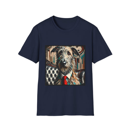 Irish Wolfhound Bold Gentleman design dog lover unisex t-shirt in navy