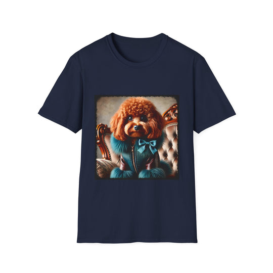 Poodle Powder Puff design dog lover unisex t-shirt in navy