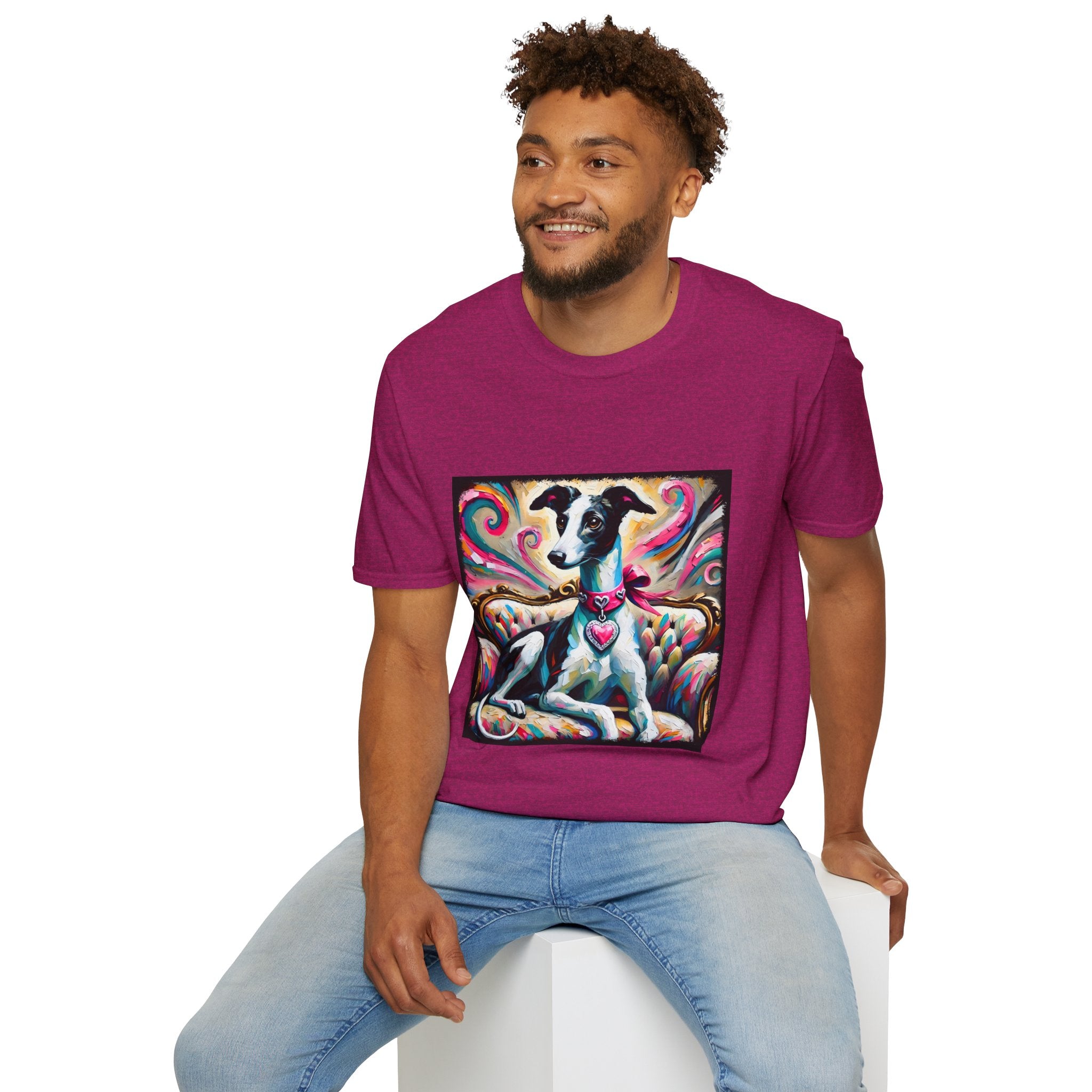 Greyhound Pink Heart Classic | Unisex Dog T-Shirt