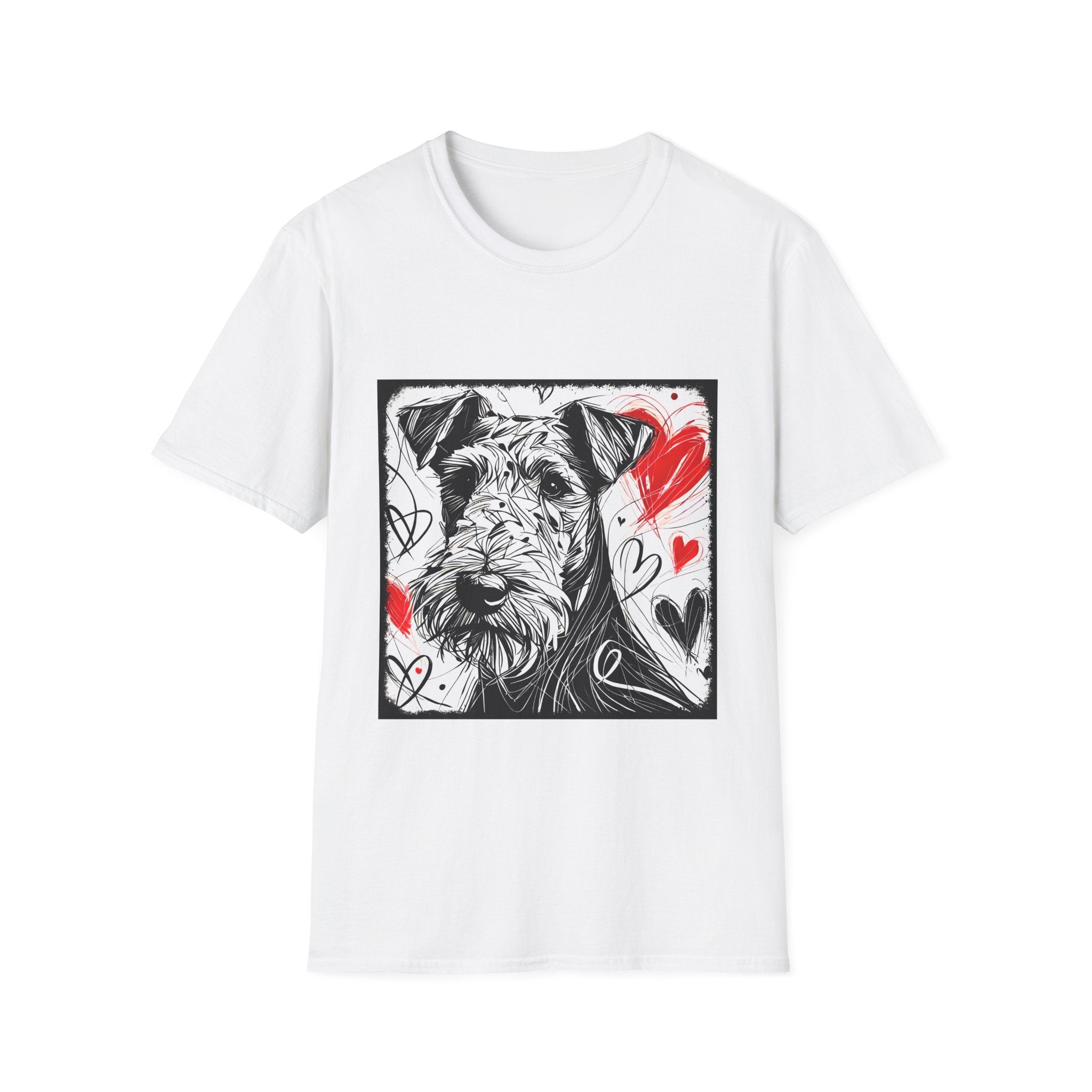 Airedale Terrier Shirt | Bold Heart Sketch Dog Lover Tee