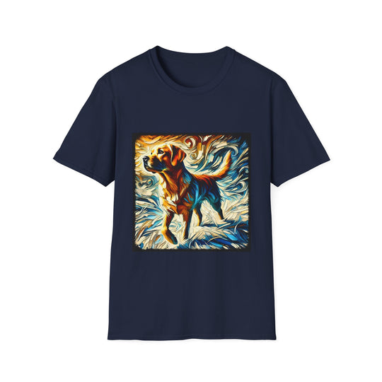 Labrador Retriever Sun Swirl design dog lover unisex t-shirt in navy