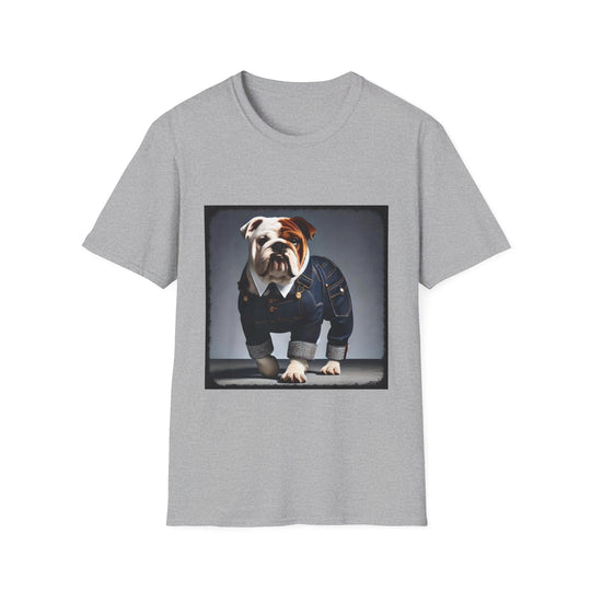 Bulldog Denim Diva design dog lover unisex t-shirt in sport grey