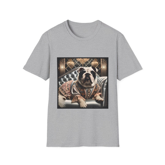 Bulldog Vogue Vixen design dog lover unisex t-shirt in sport grey