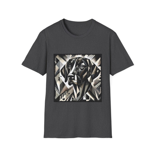 German Shorthaired Pointer B&W Geometric design dog lover unisex t-shirt in dark heather
