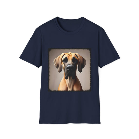 Great Dane Timeless Gaze design dog lover unisex t-shirt in navy