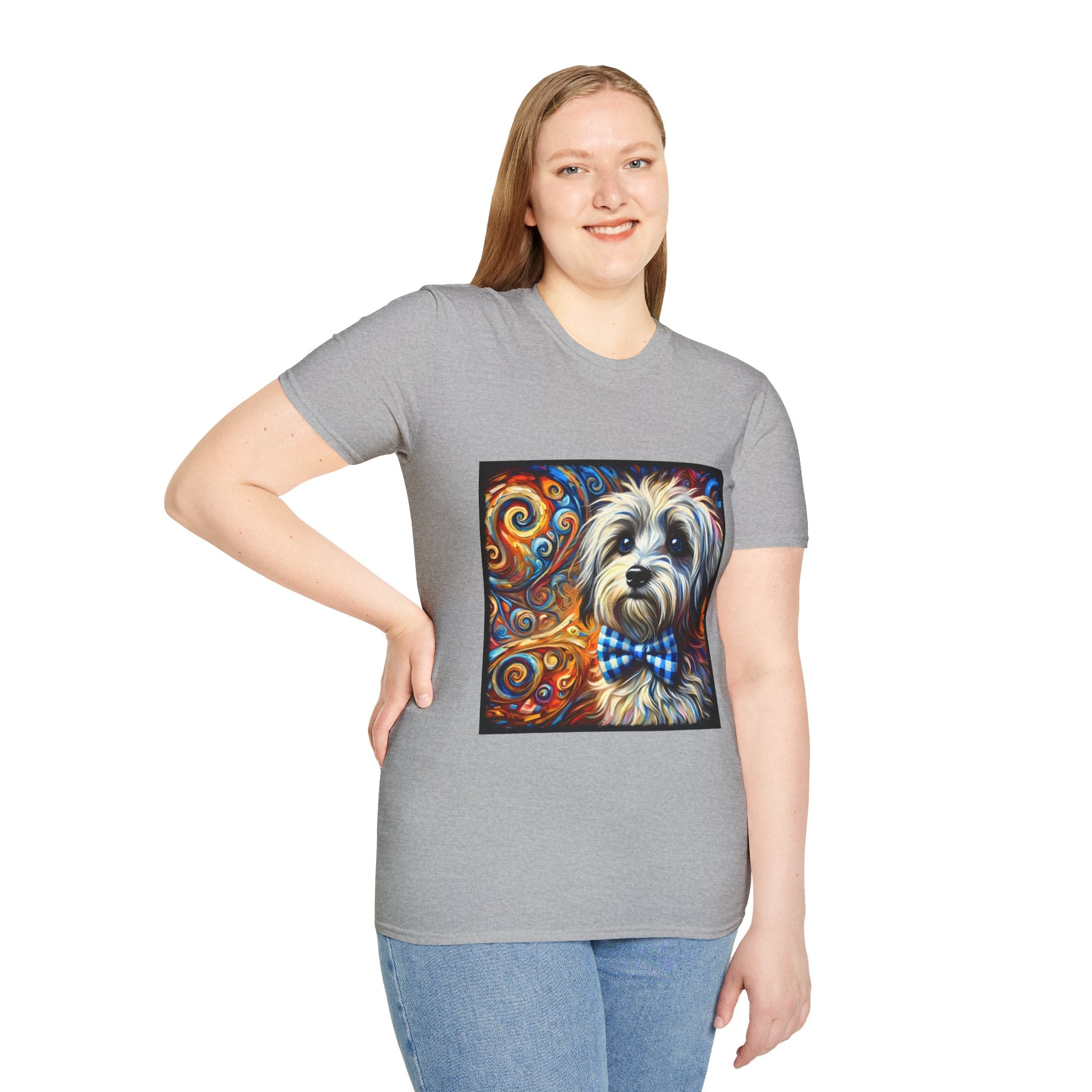 Havanese Bowtie Swirl |  Unisex Dog T-Shirt