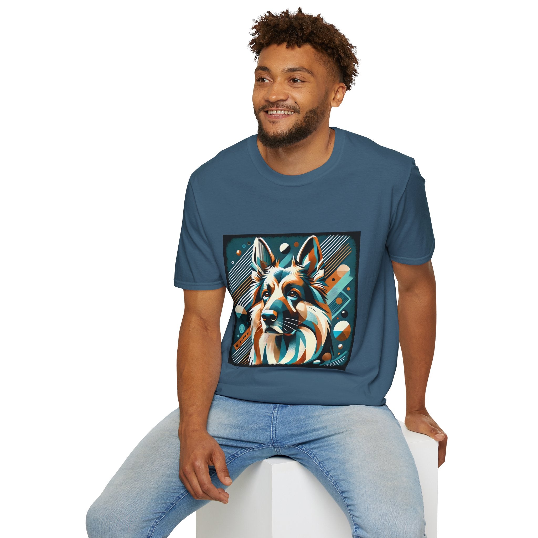 German Shepherd Vibrant Geometric | Unisex Dog T-Shirt