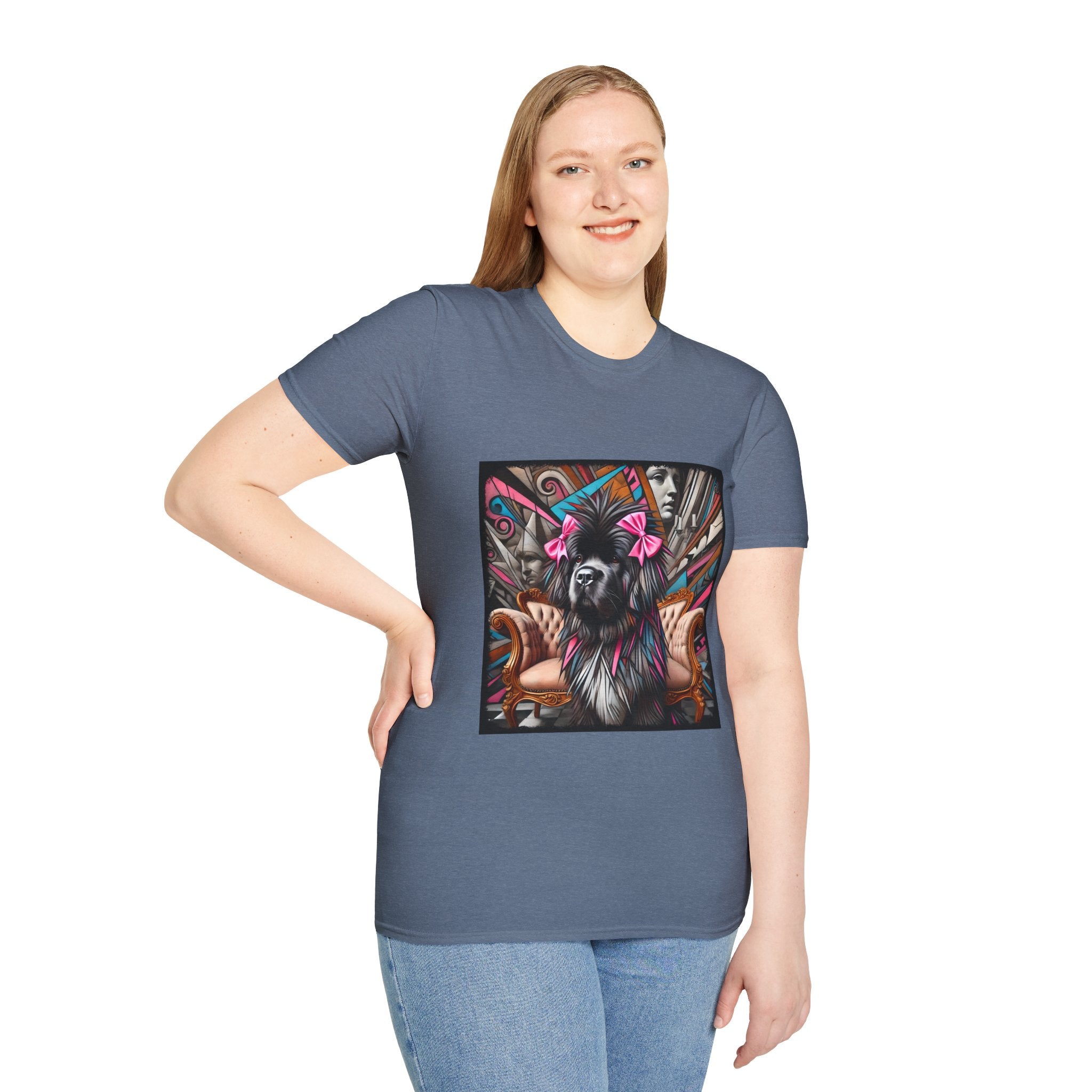 Newfoundland Pink Bow Bold | Unisex Dog T-Shirt