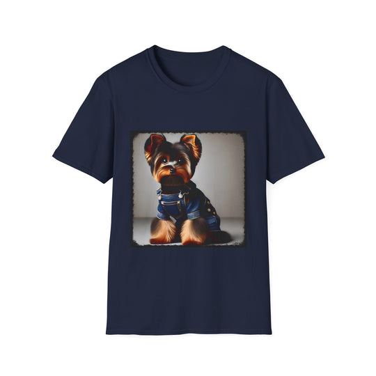 Yorkshire Terrier Denim Darling design dog lover unisex t-shirt in navy