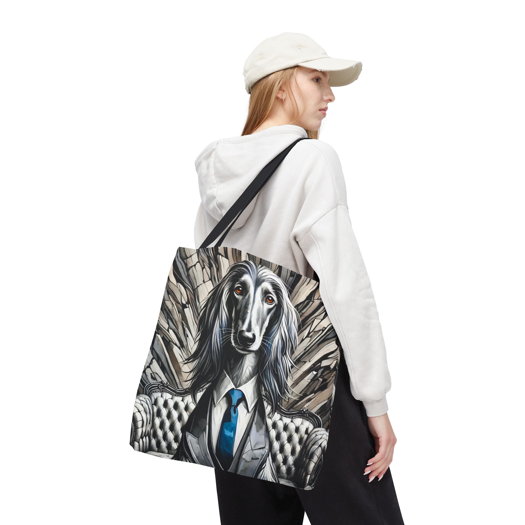 Afghan Hound Tote Bag | B&W Bold Gentleman Dog Lover Gift
