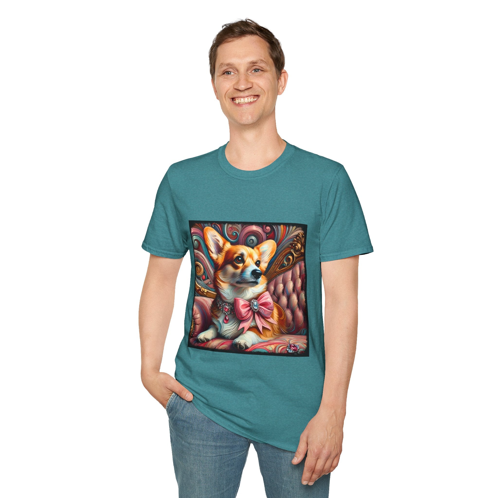Pembroke Welsh Corgi Pink Swirl | Unisex Dog T-Shirt