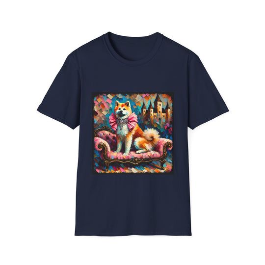 Akita Diamond Princess Classic design dog lover unisex t-shirt in navy