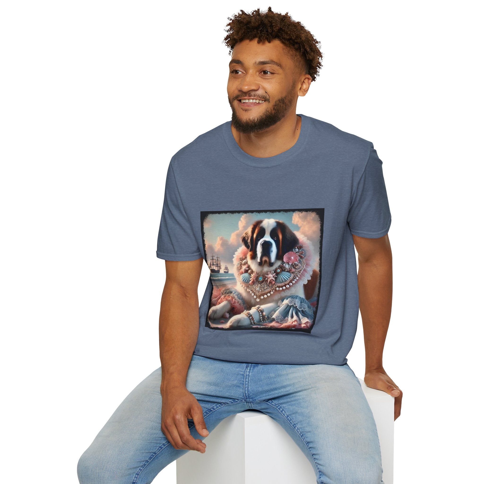 Saint Bernard Beach Beauty | Unisex Dog T-Shirt