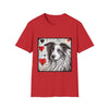Border Collie Bold Heart Sketch | Unisex Dog T-Shirt