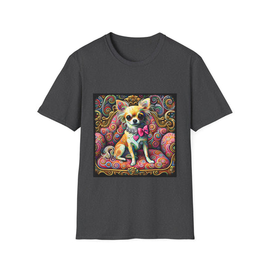 Chihuahua Love Swirl design dog lover unisex t-shirt in dark heather