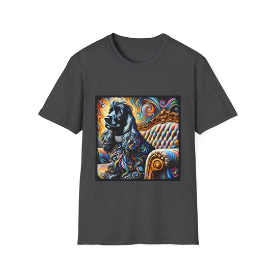 Cocker Spaniel Bold Swirl design dog lover unisex t-shirt in dark heather