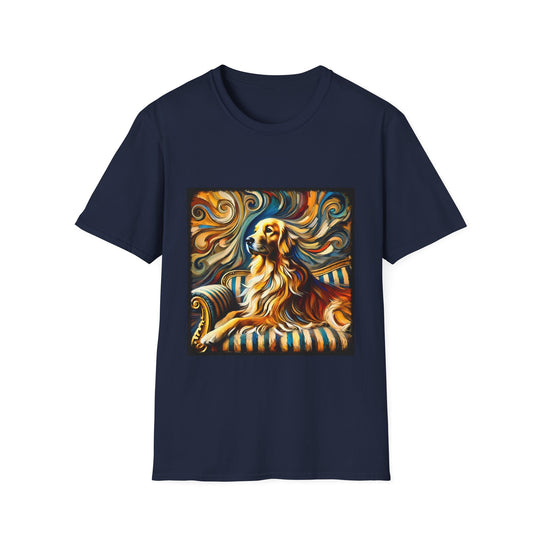Golden Retriever Warm Swirl design dog lover unisex t-shirt in navy