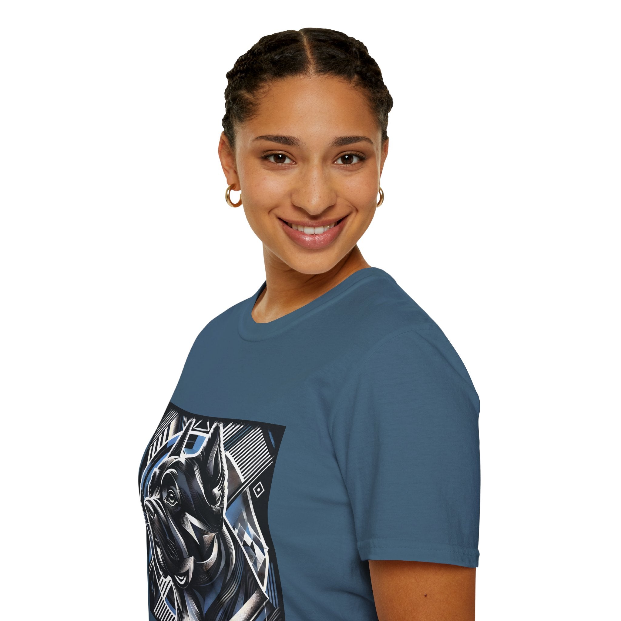 Cane Corso Blue and Black Geometric | Unisex Dog T-Shirt