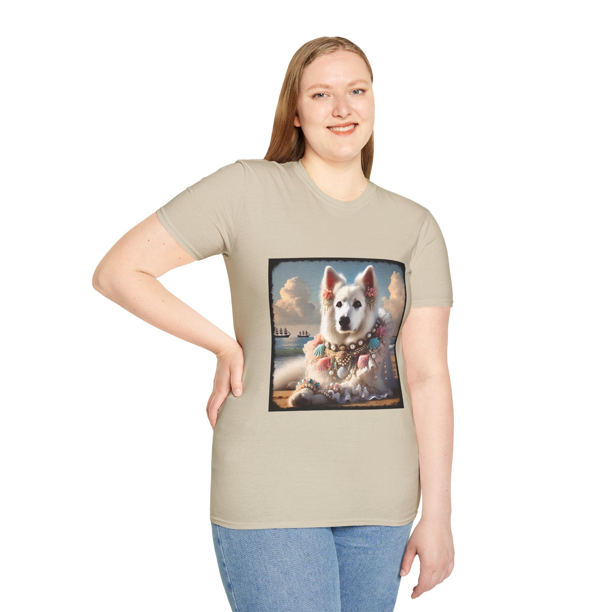 German Shepherd Beach Elegance | Unisex Dog T-Shirt