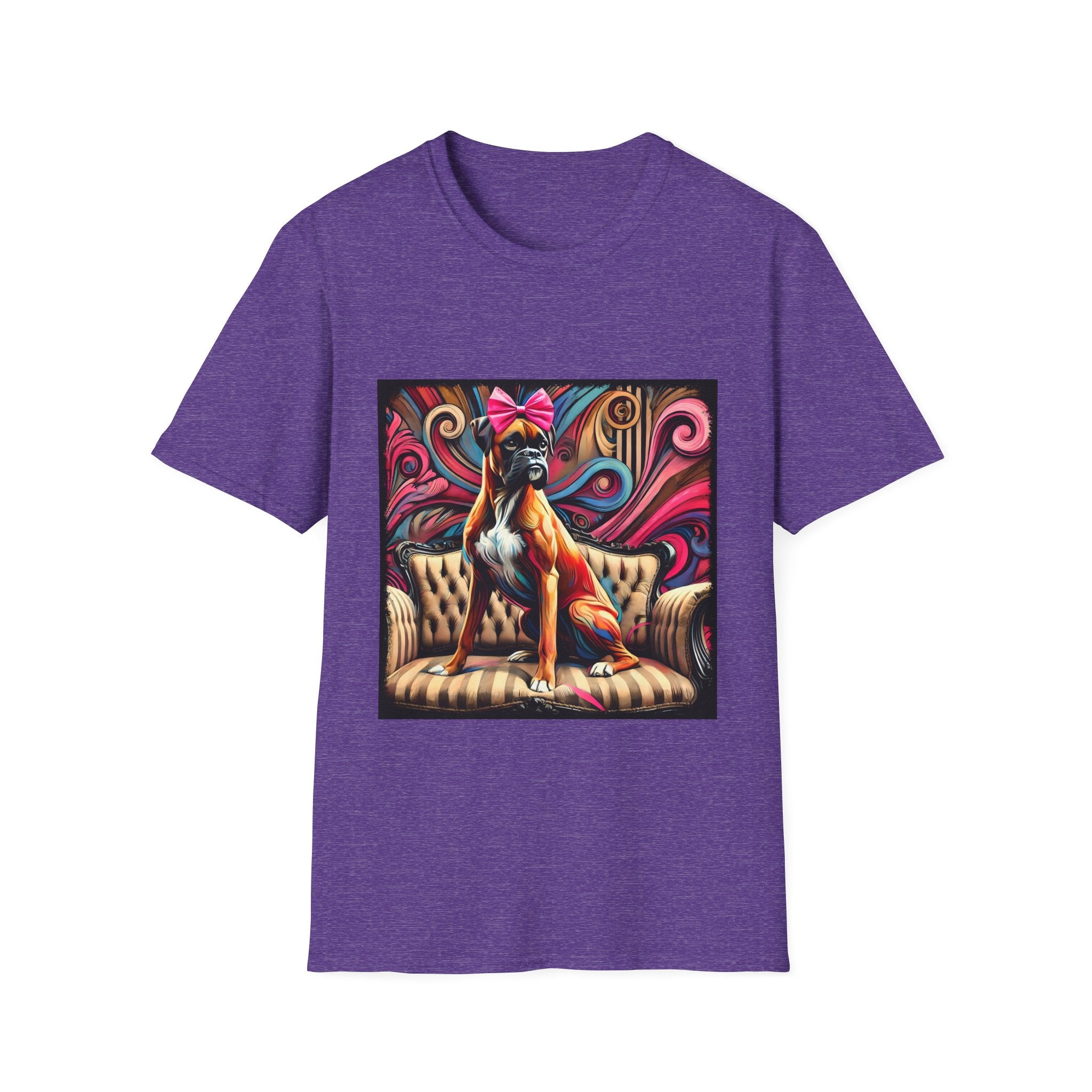 Boxer Pink Bow Swirl | Unisex Dog T-Shirt