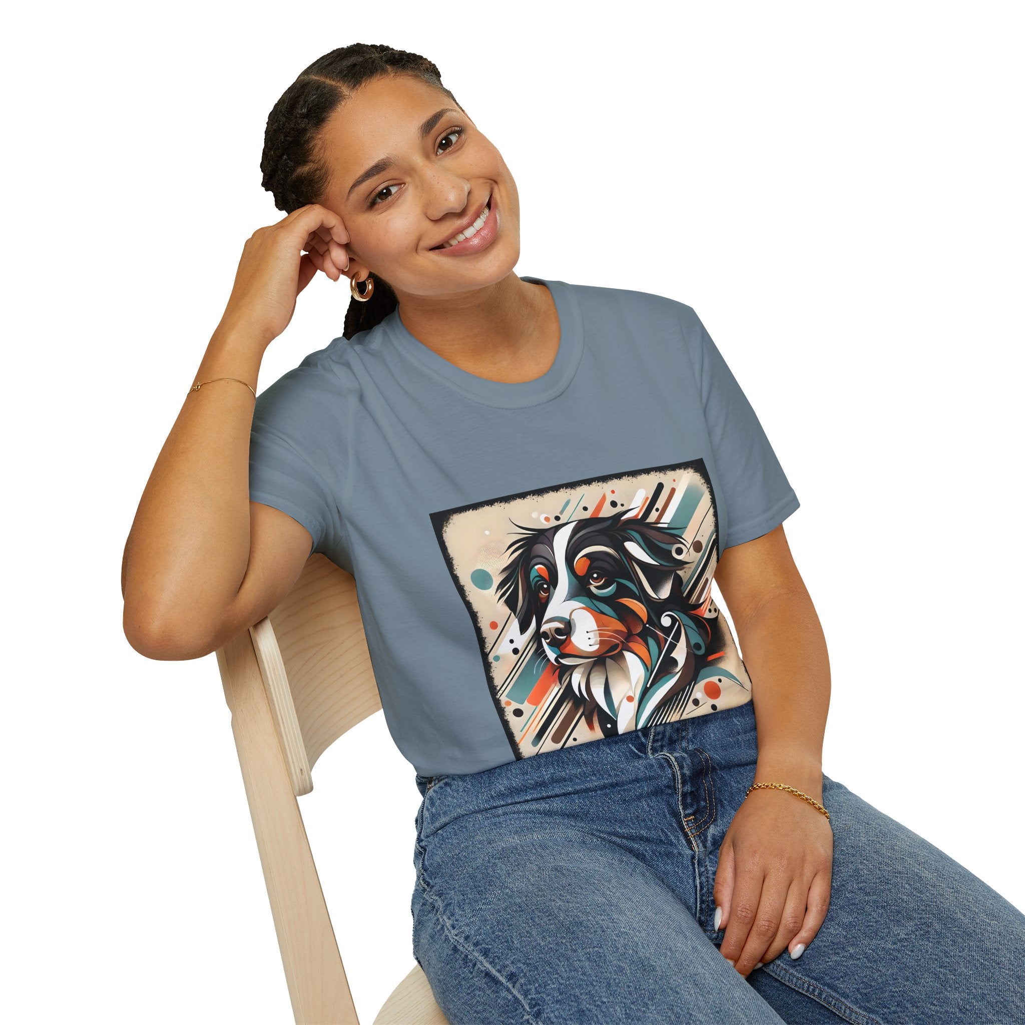 Bernese Mountain Dog Warm Geometric | Unisex Dog T-Shirt