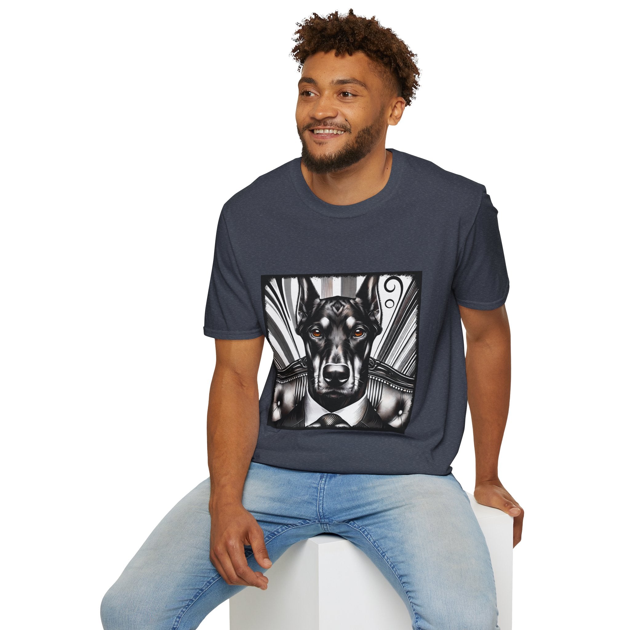 Doberman Pinscher B&W Bold Eyes  | Unisex Dog T-Shirt