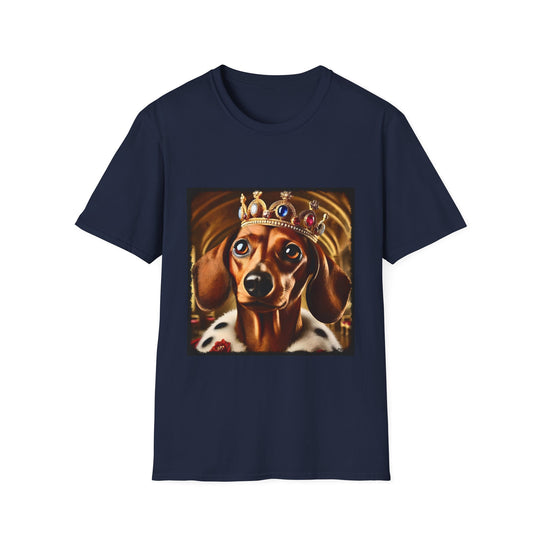 Dachshund Majestic King design dog lover unisex t-shirt in navy
