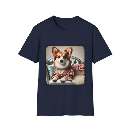 Pembroke Welsh Corgi Couture Cutie design dog lover unisex t-shirt in navy